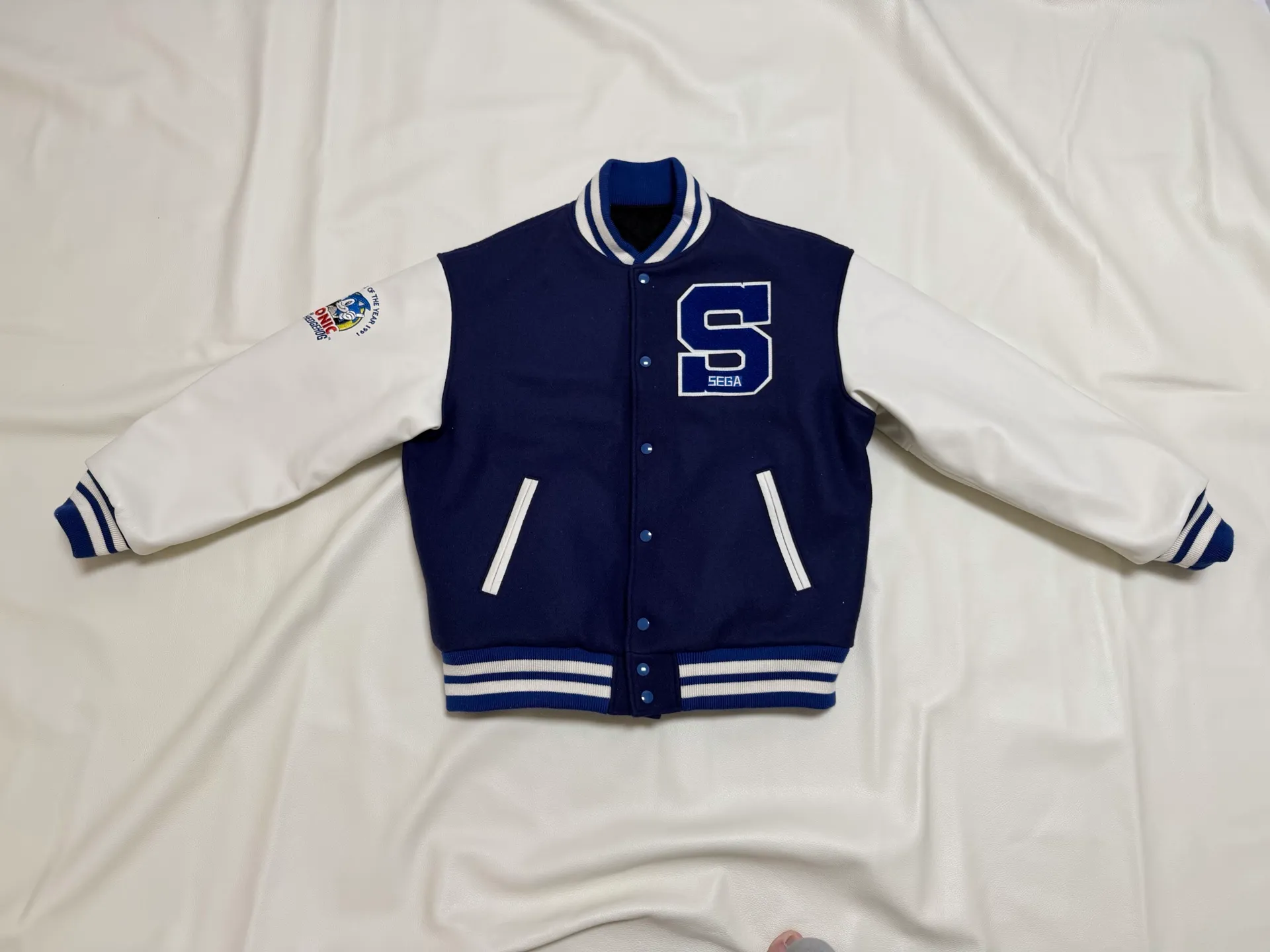 New model preview! SAINT Mxxxxxx x SEGA Sega joint genuine leather wool baseball jacket